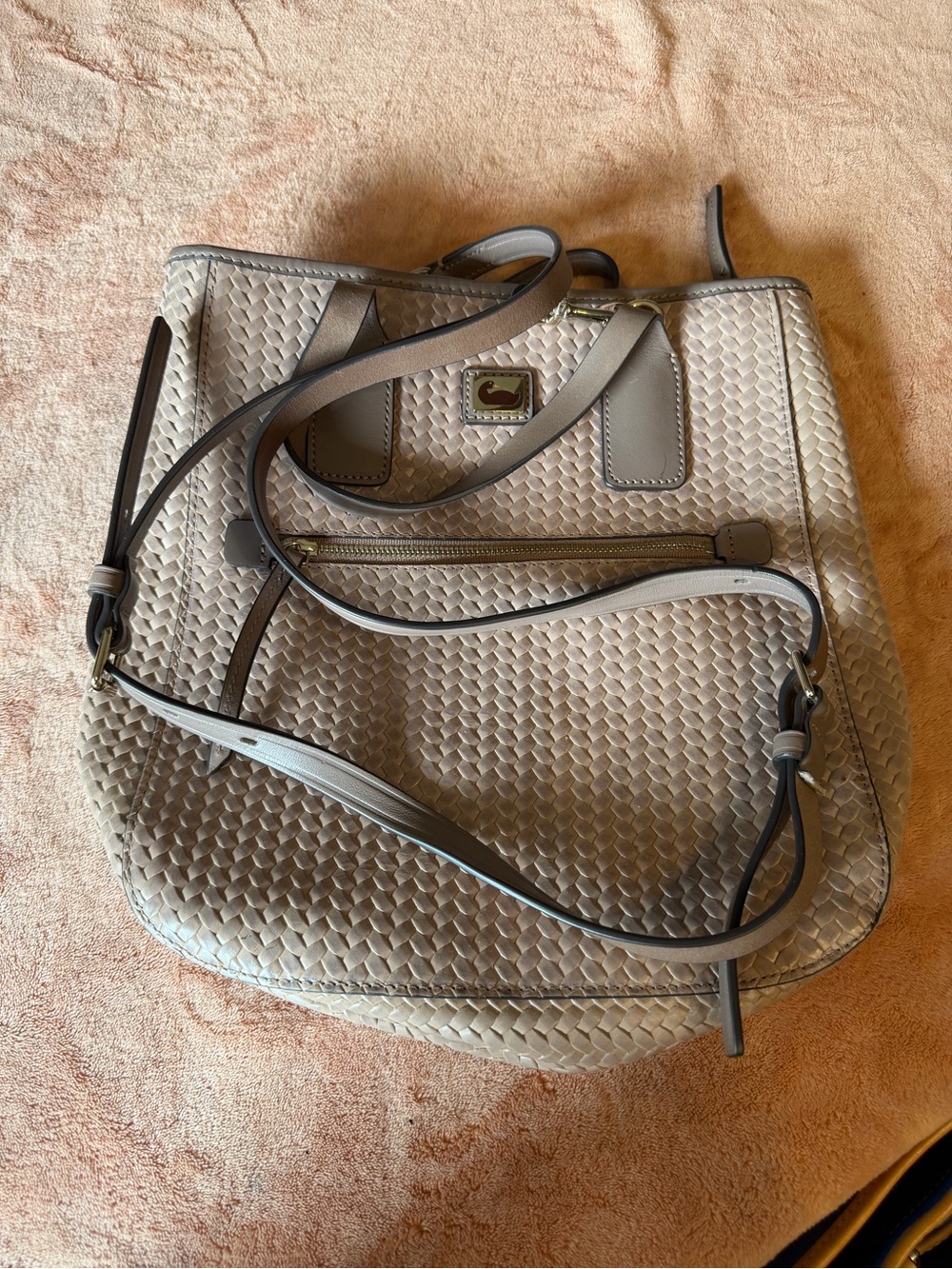 Dooney & Bourke Light Gray Woven Leather Shoulder Bag